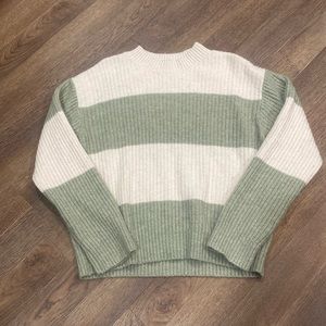Sage Green & White Sweater